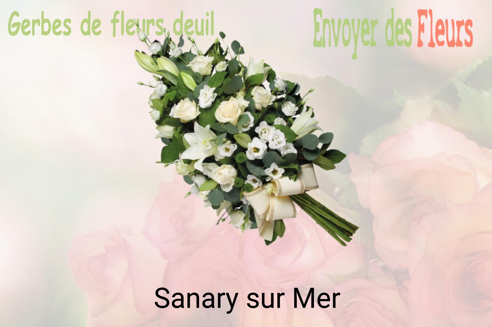Gerbe de fleurs de deuil livrée à Sanary-sur-Mer